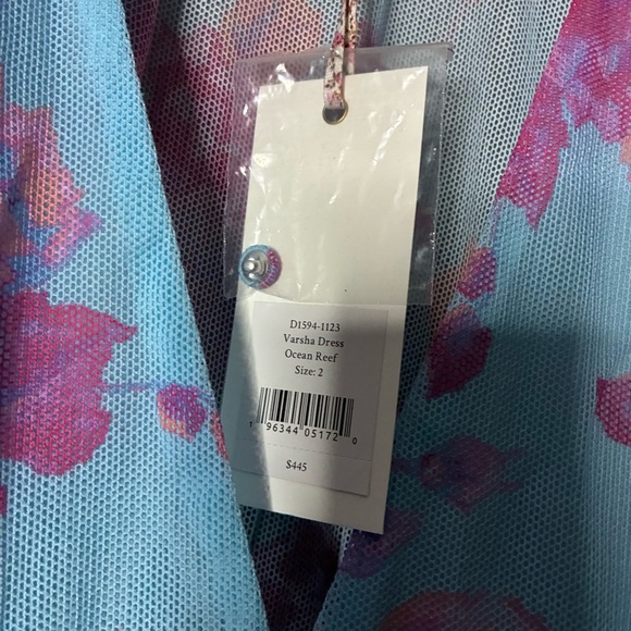 NEW LOVESHACKFANCY varsha‎ dress in ocean reef blue Floral Size 2 - Picture 7 of 13
